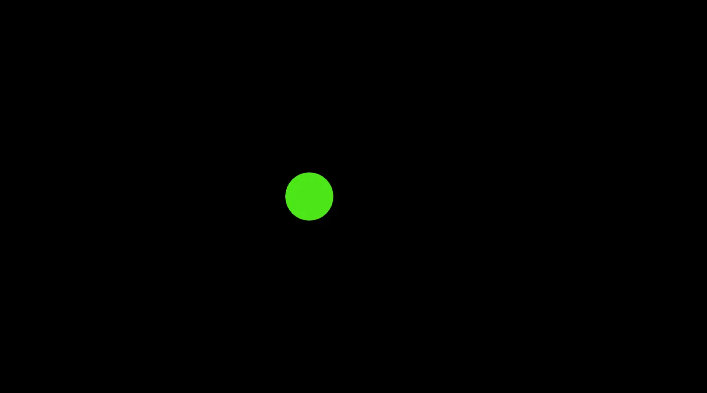 A small green circle on a black background.