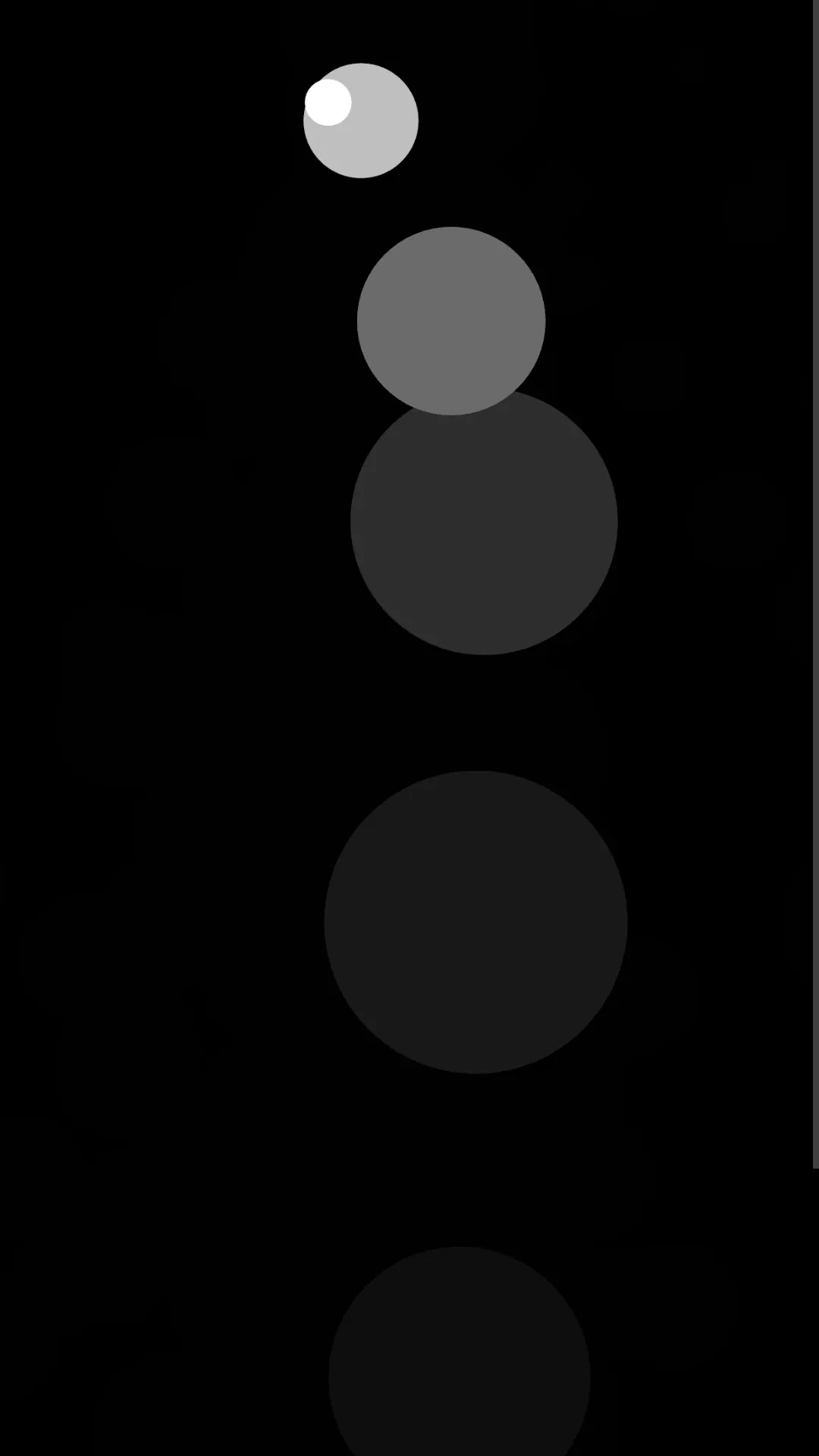 White circles on a black background, with varying degrees of transparency.