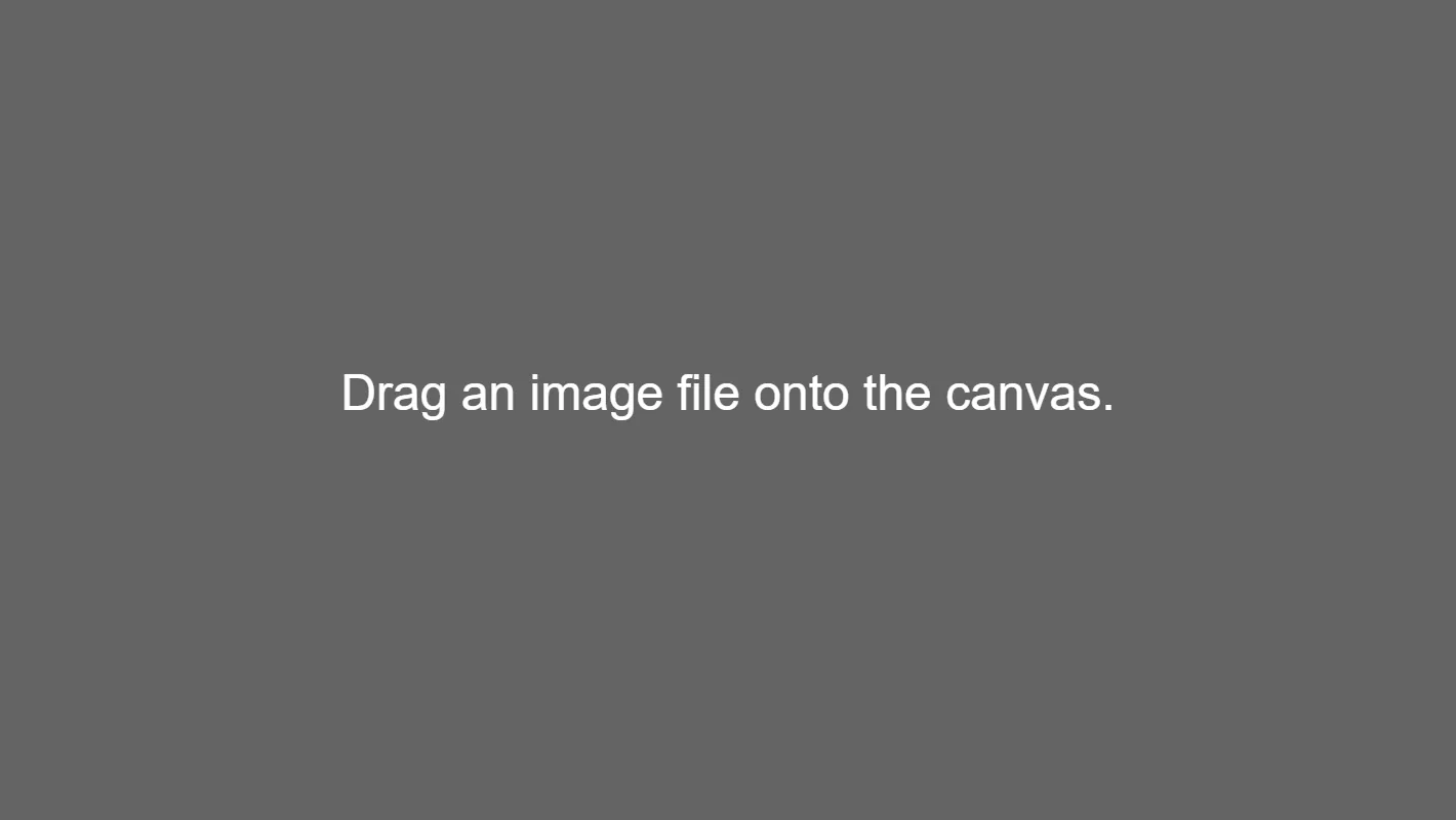 A grey background with white text reading "Drag an image file onto the canvas."