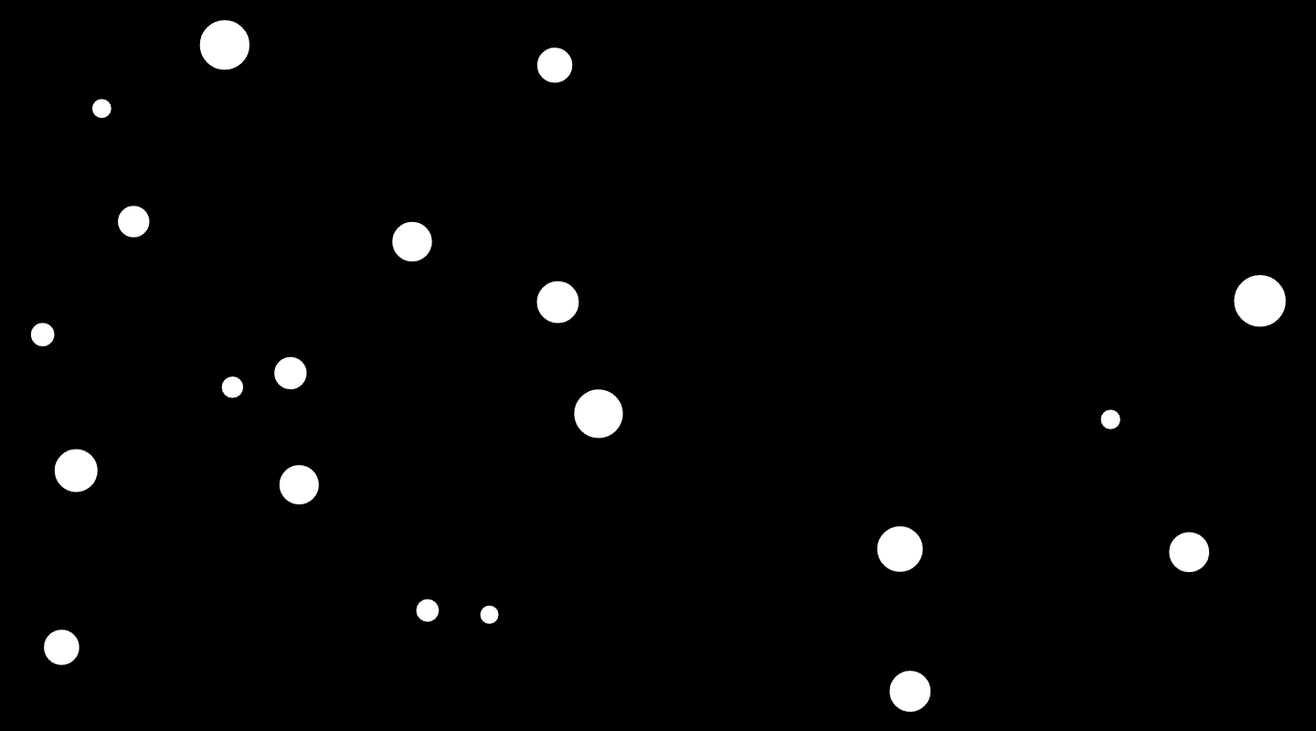 黒い背景に20個の白い円。