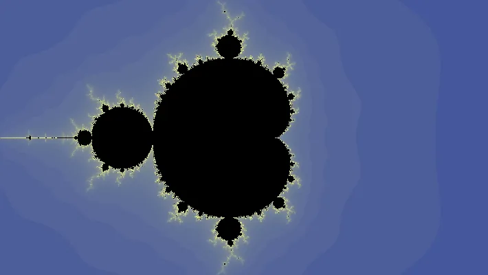 Colorful rendering of the Mandelbrot set.