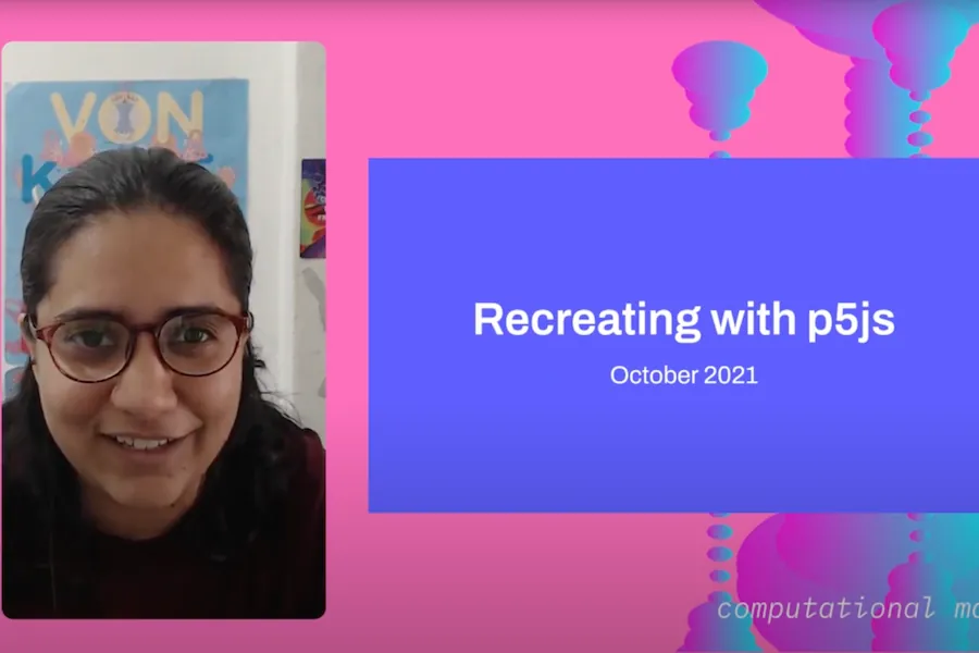 A screenshot of p5.js tutorial by Computational Mama