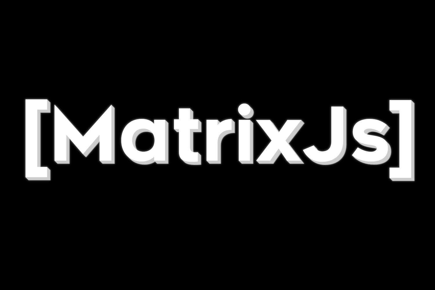長い影とわずかなブルームエフェクトを持つ[MatrixJs]というテキスト
