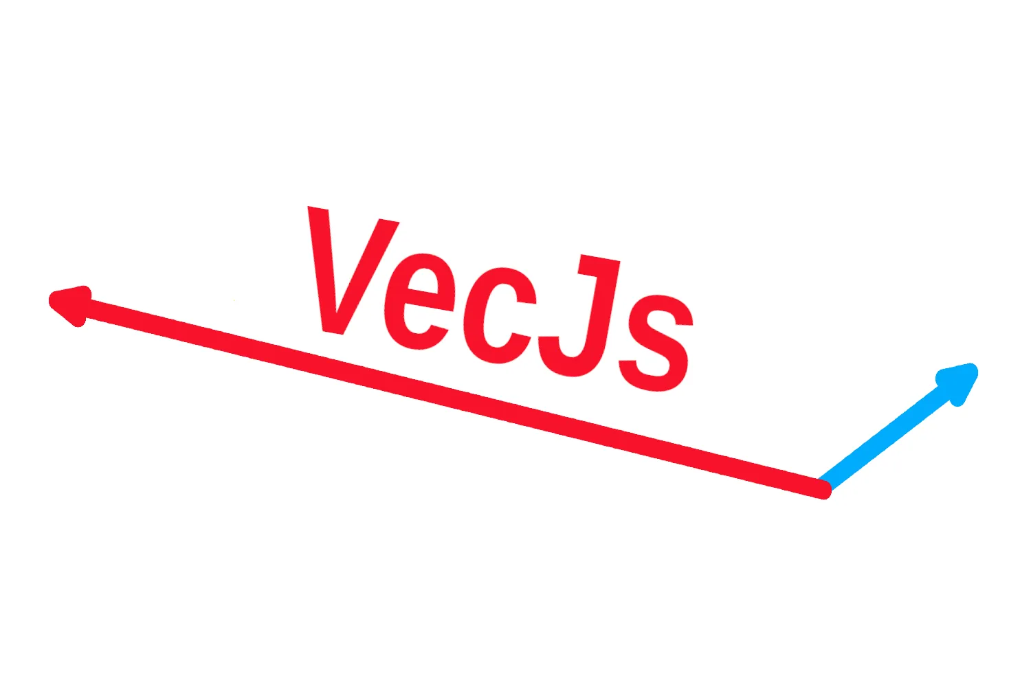 An image of 2 vectors, a large red one, and a smaller blue one, with the VecJs name on the red one