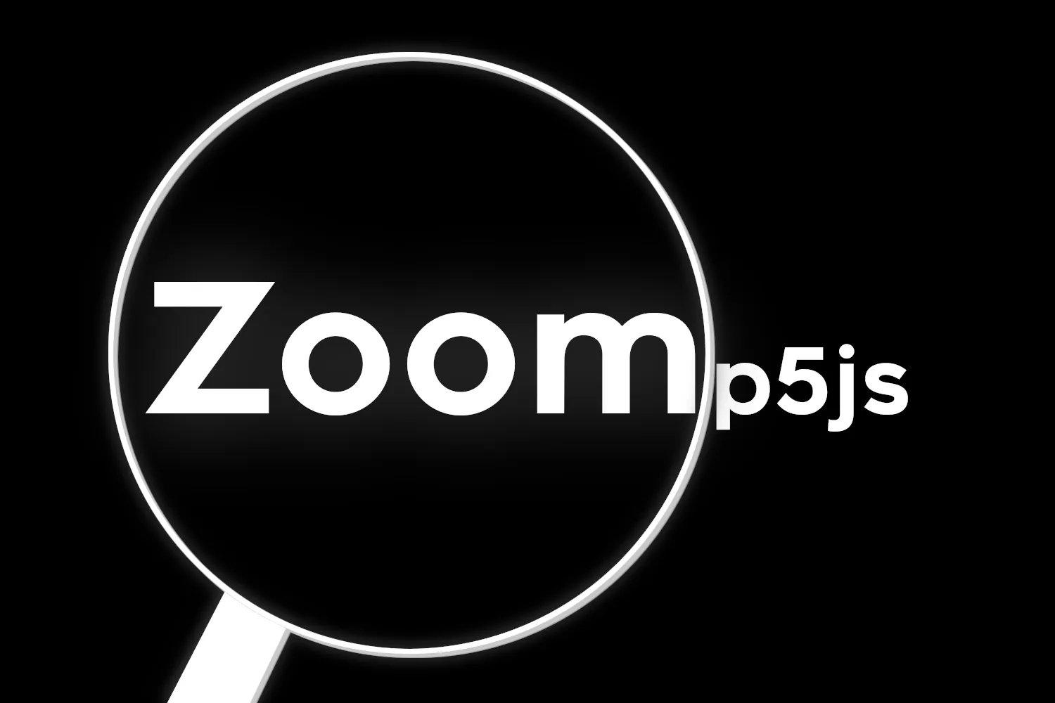 ライブラリの名前「Zoomp5js」と、単語「Zoom」を拡大する虫眼鏡の画像