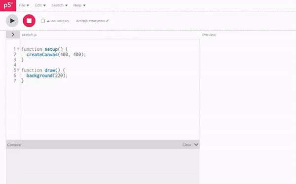 p5.js web editorでのファイルのアップロード過程。p5.js Web Editorの左上隅でプラス記号をクリックし、「Create file」オプションを選択すると、小さなウィンドウが開き、ファイル名を入力してAdd fileをクリックします。